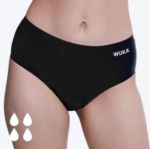 WUKA Stretch Seamless Midi Brief Period Pants Black - Heavy Flow